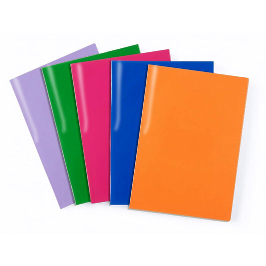 Slip-on Book Cover 9x7" Solid Colours Pack of 5