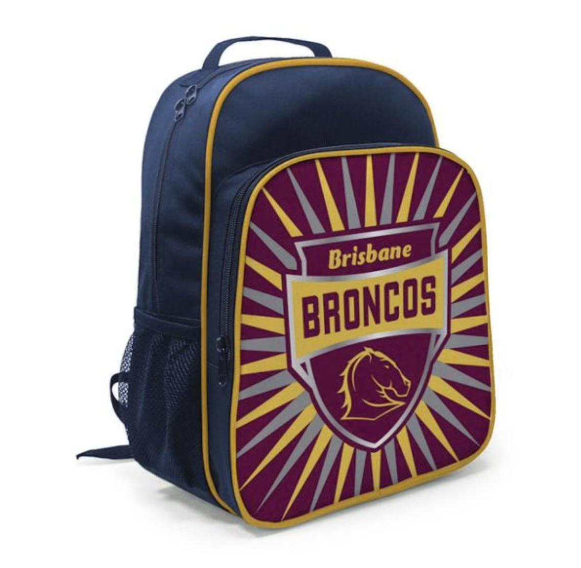 School Bag NRL Backpack Shield Brisbane Broncos