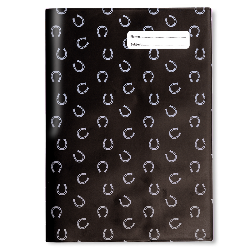 Slip-on Book Cover A4 Black & White Horses 6