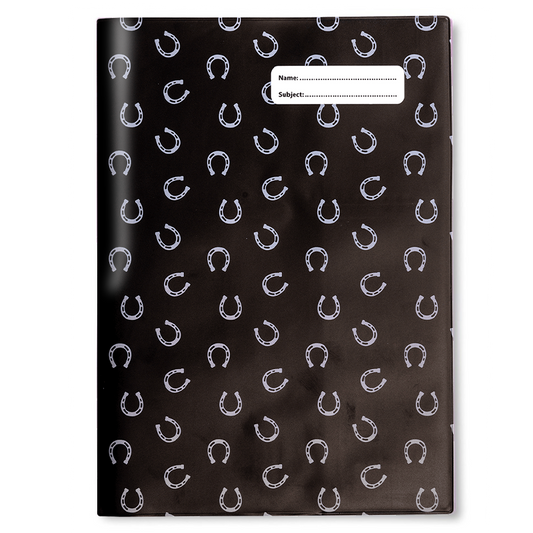 Slip-on Book Cover A4 Black & White Horses 6