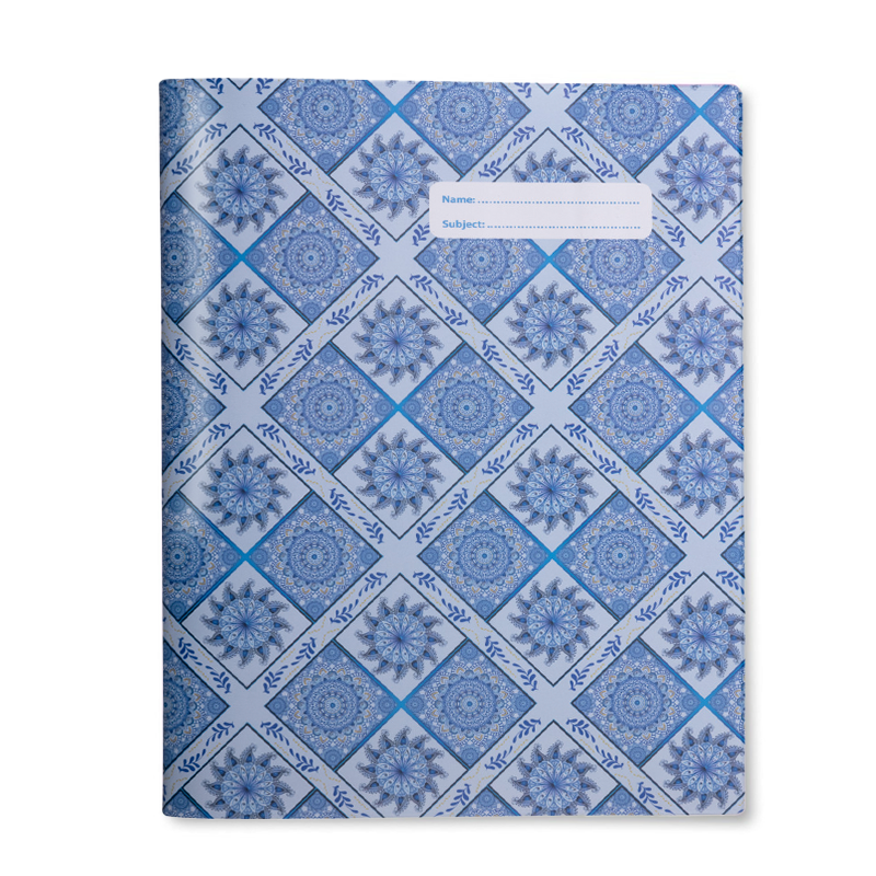 Slip-on Book Cover 9x7" Boho Blue 2