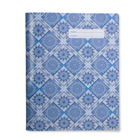 Slip-on Book Cover 9x7" Boho Blue 2