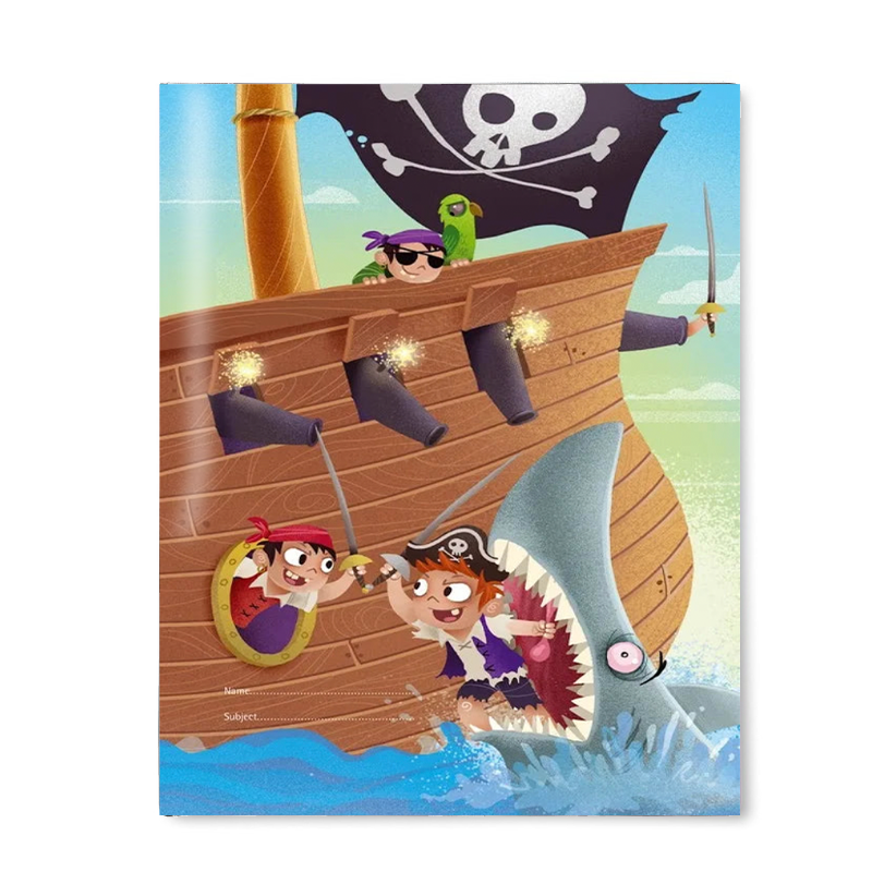 Slip-on Book Cover 9x7" Pirates