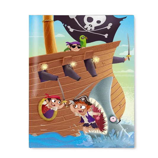 Slip-on Book Cover 9x7" Pirates