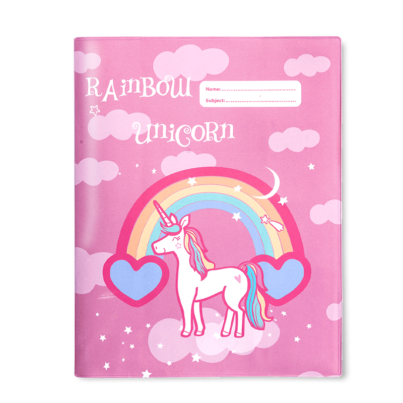 Slip-on Book Cover 9x7" Rainbow Unicorn 3