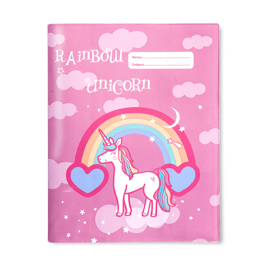 Slip-on Book Cover 9x7" Rainbow Unicorn 3