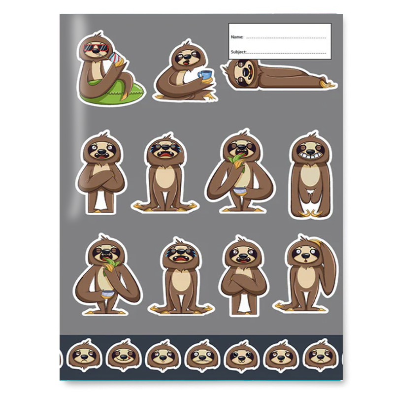 Slip-on Book Cover Scrapbook Sloths