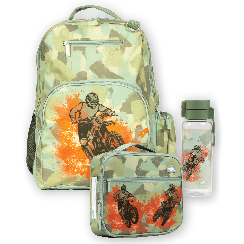 Spencil Matching School Bag Set Camo Biker