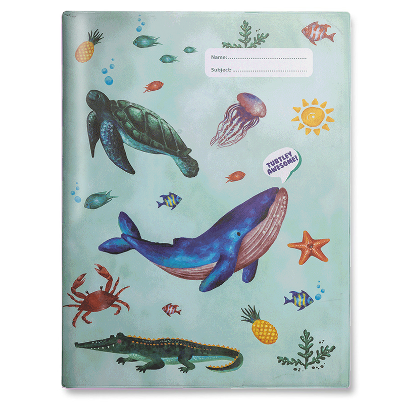 Slip-on Book Cover Scrapbook Sea Creatures