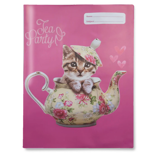 Slip-on Book Cover Scrapbook Teapot Cat