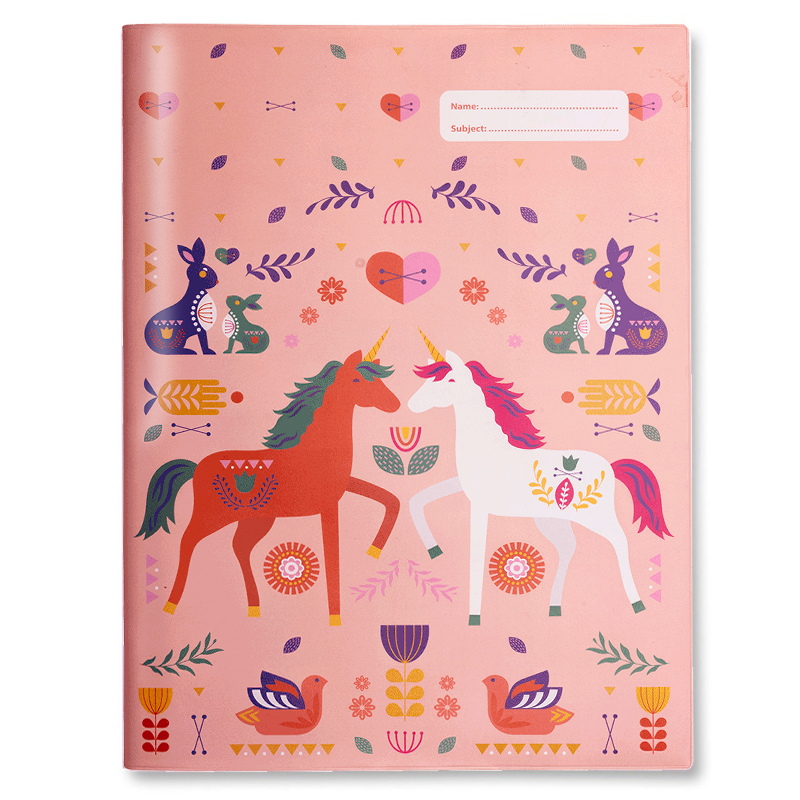 Slip-on Book Cover Scrapbook Unicornia