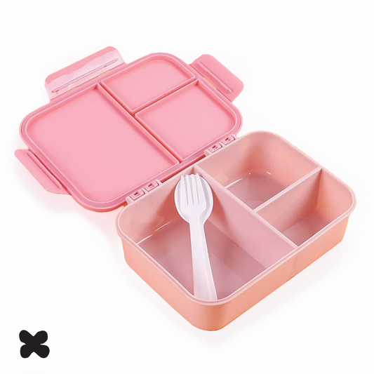 Spixal Bento Lunch Box With Hinged Lid Pink