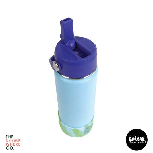 The Somewhere Co 500ml Water Bottle Blue Swirl