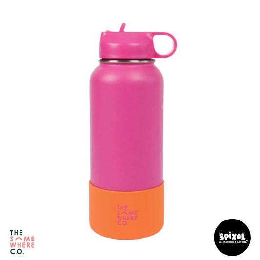 The Somewhere Co 1L Double Walled Water Bottle Bubblegum