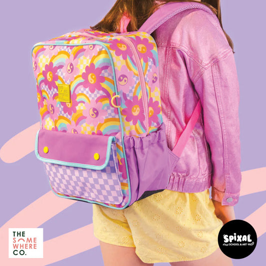 The Somewhere Co Mini Adventure Laptop Backpack Rainbow Rave