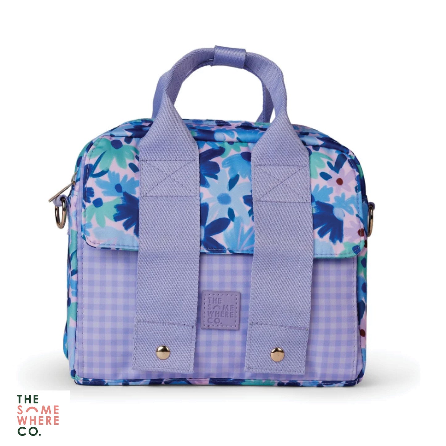 The Somewhere Co Lunch Tote Blue Meadow