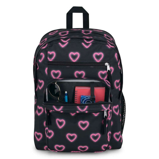 JanSport Big Student Backpack Happy Hearts Black