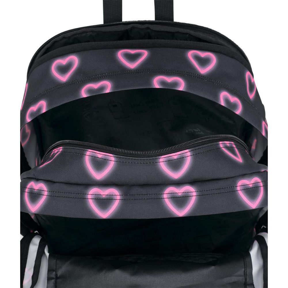 JanSport Big Student Backpack Happy Hearts Black