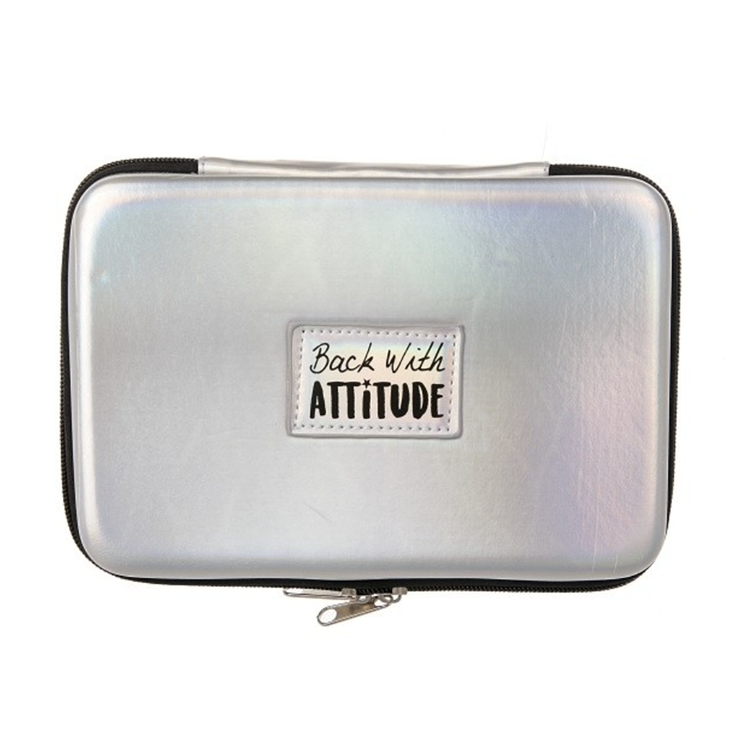 Back with attitude hologram hard cover pencil case