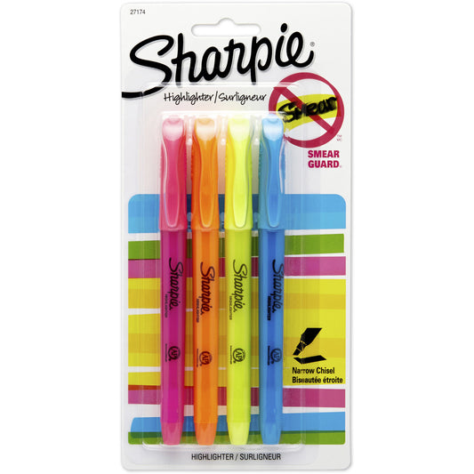 Sharpie Pocket Highlighter Assorted Card/4