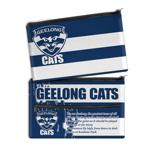 Neoprene Pencil Case Geelong Cats front & back