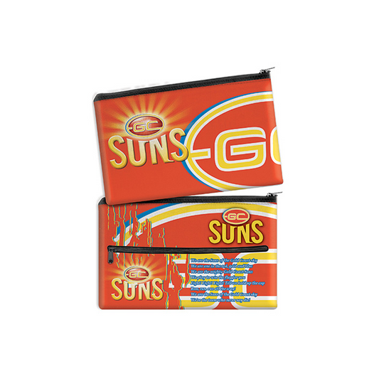 Pencil Case Neoprene 350x230mm Gold Coast Suns front & back