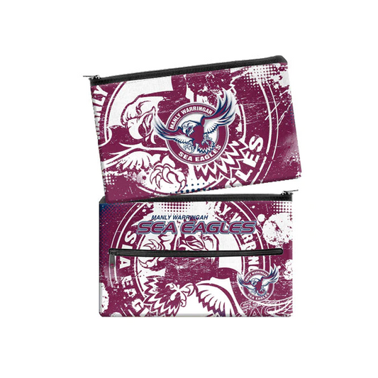 NRL Pencil Case Neoprene 350x230mm Manly Sea Eagles