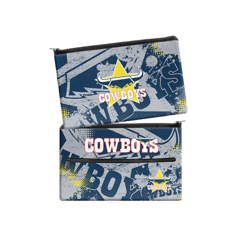 NRL Pencil Case Neoprene 350x230mm North Qld Cowboys