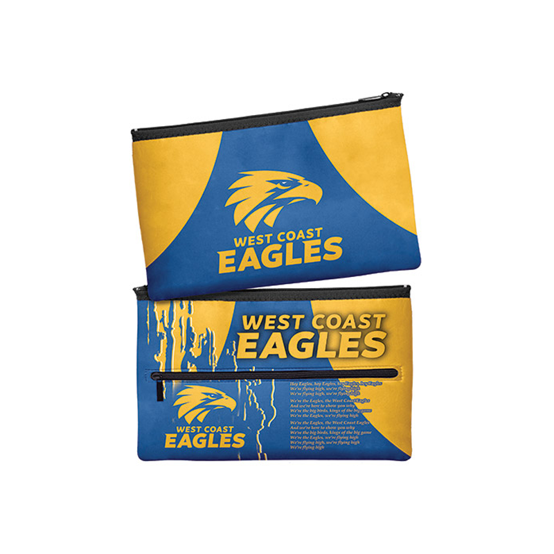 Pencil Case Neoprene 350x230mm West Coast Eagles front & back