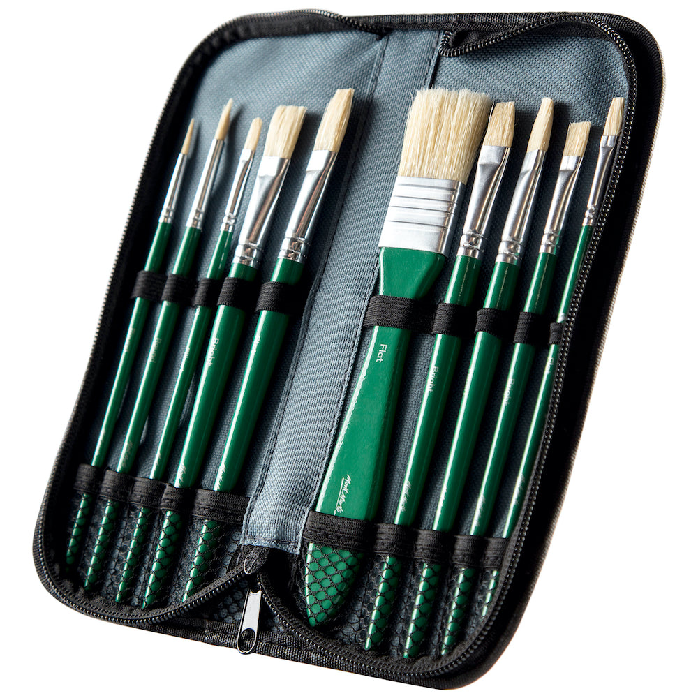 Mont Marte Brush Set Wallet  11 Piece - Oil - Inside view