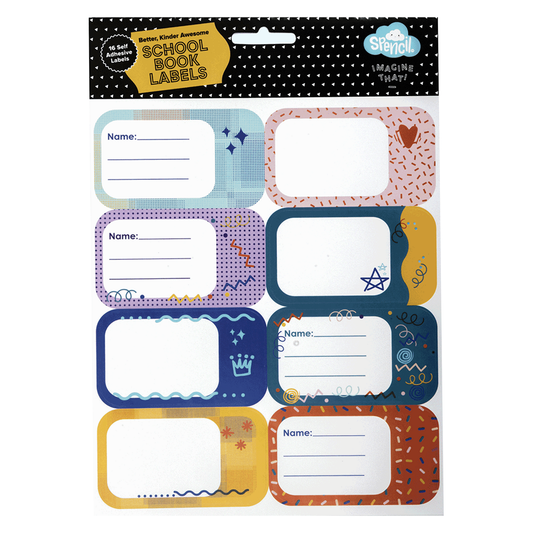 Spencil Book Labels Multi Coloured