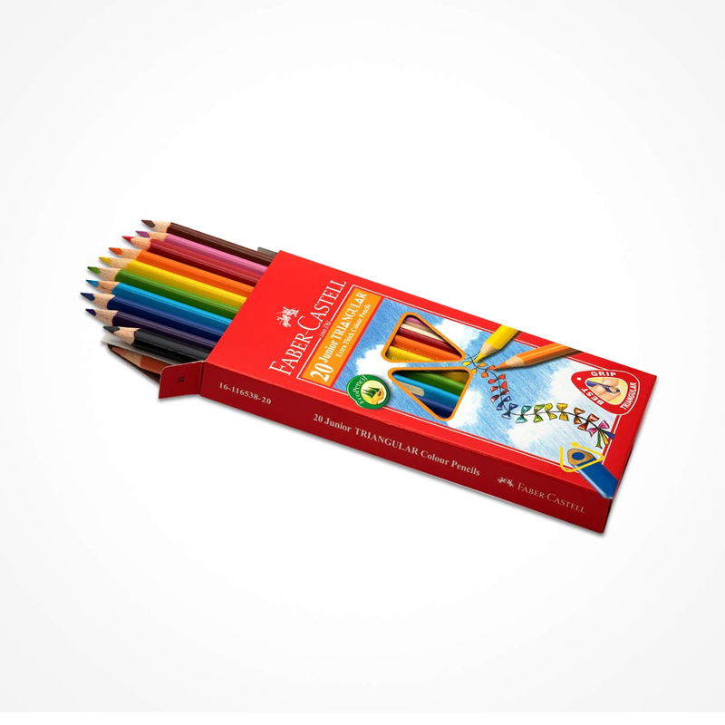 Faber Castell Coloured Pencils Junior Grip Colour Pk20 inside