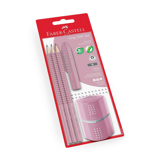 Faber Castell Triangular Set 3xPencils 1xSharpener 1xEraser