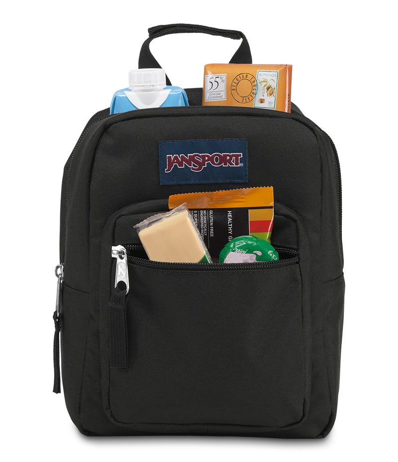 Jansport Big Break Lunch Bag Black front open pocket