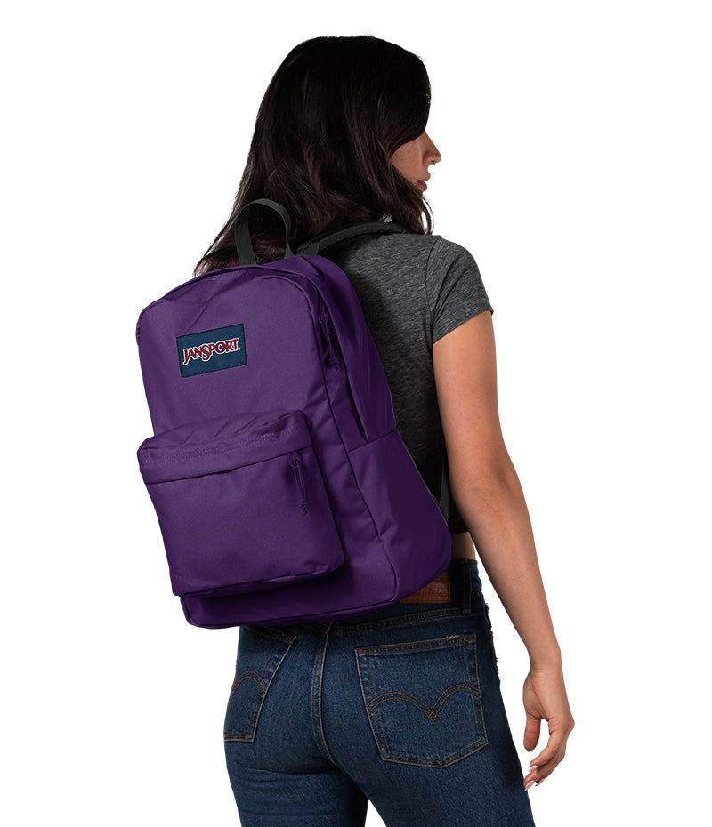 Jansport Superbreak Backpack Brazilian Berry wearing