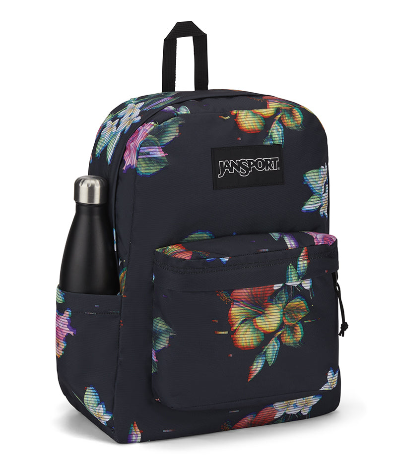 Jansport Superbreak Backpack Floral Glitch Black side view