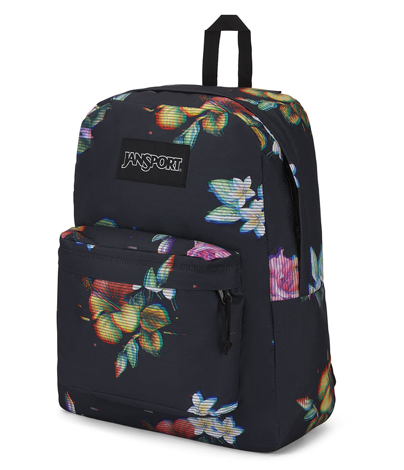 Jansport Superbreak Backpack Floral Glitch Black side view