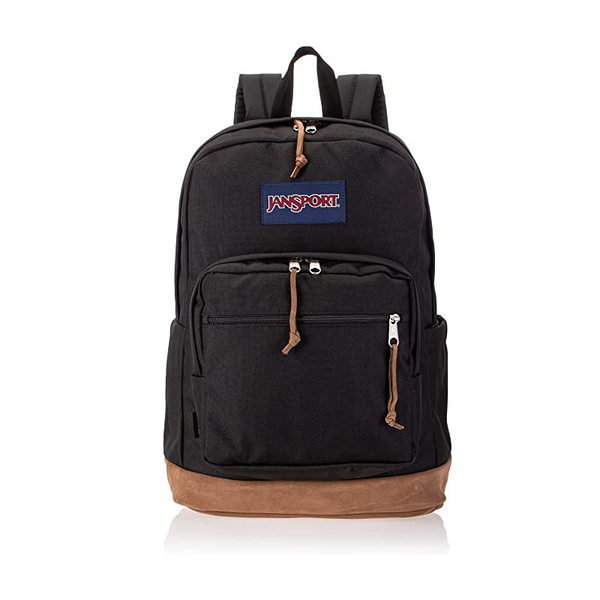 Black jansport backpack shop with leather bottom