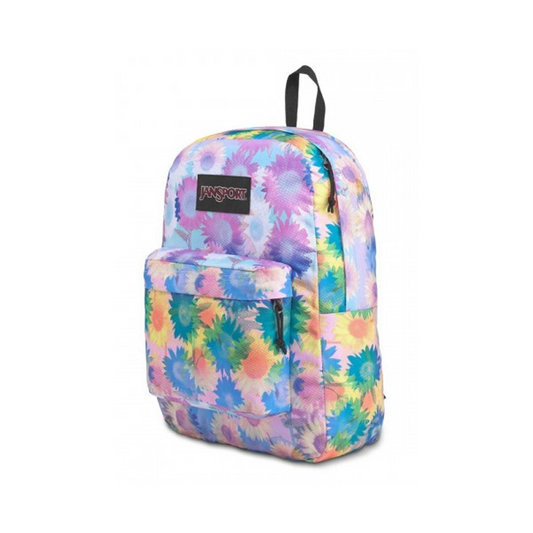 Jansport Backpack Superbreak Plus Sunflower Field 25Litre Blue/Pink/Yellow Sunflower side view