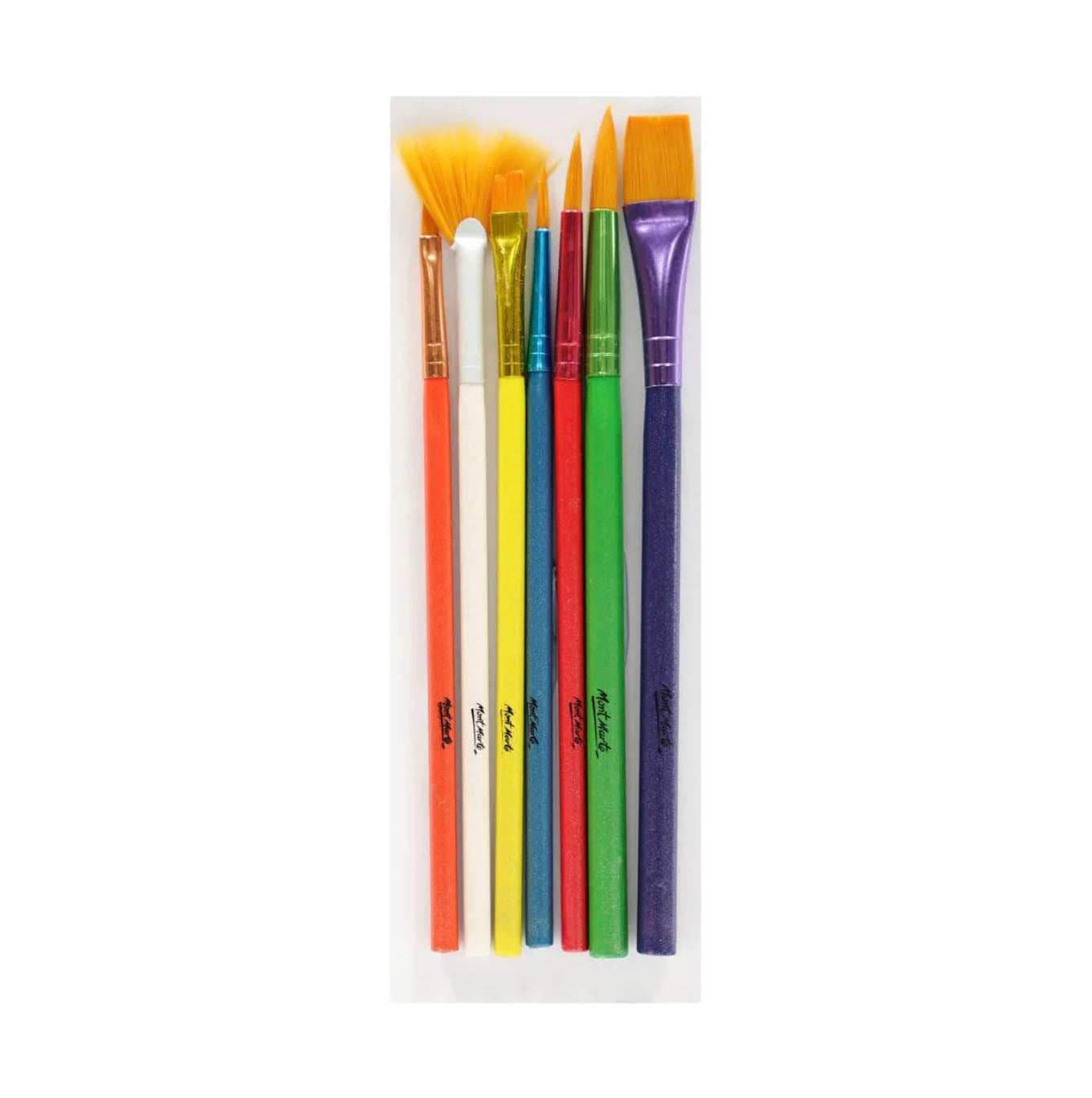 Mont Marte Brush Set Kids Brushes 7 Pack - wood handle