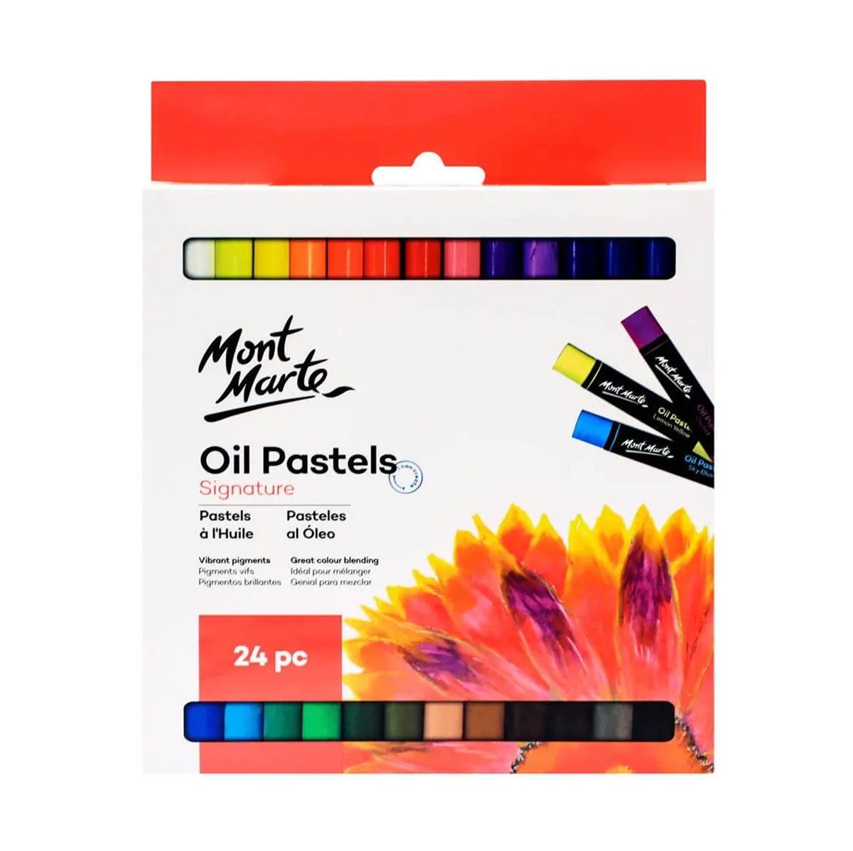 Mont Marte Oil Pastels 24pc - front view