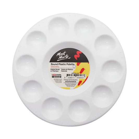 Mont Marte Round Plastic Palette For Paint - front view