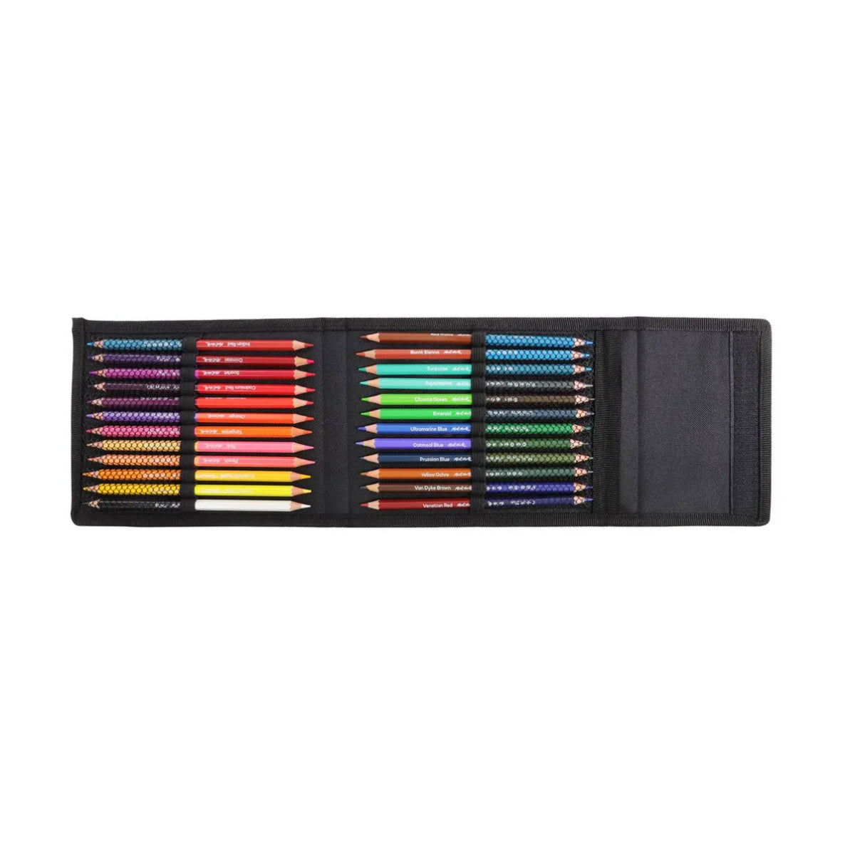 Mont Marte Sketching Duo Colour Pencil Easel Wallet - include 24 double -ended pencils