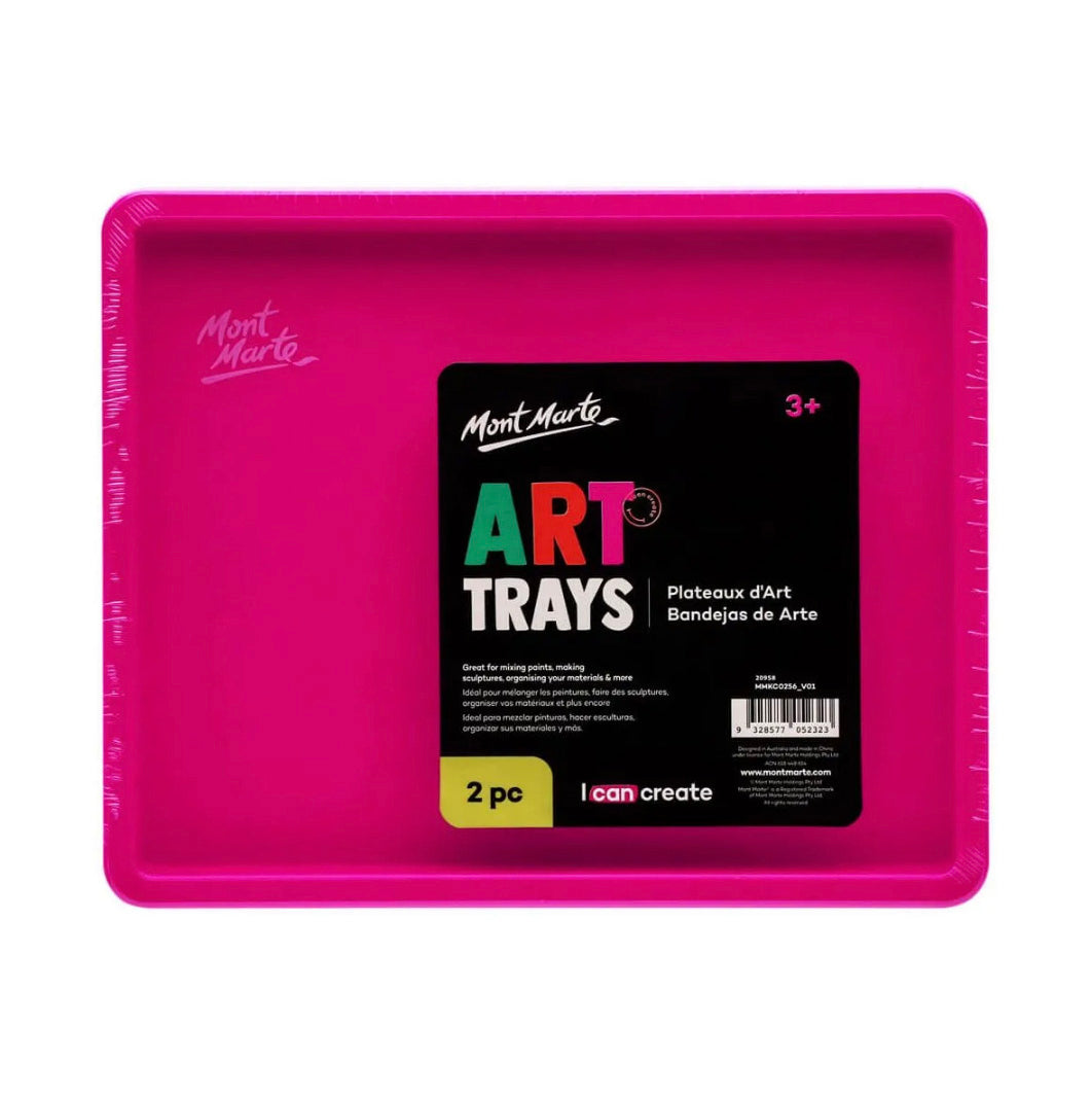 Mont Marte Art Trays 2pc -Each tray measures: L 25 x W 20.5 x 1.7cm 