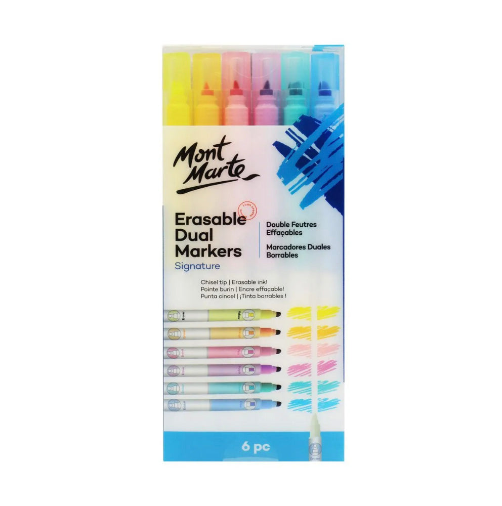 Mont Marte Erasable Dual End Markers Signature 6pc - front view