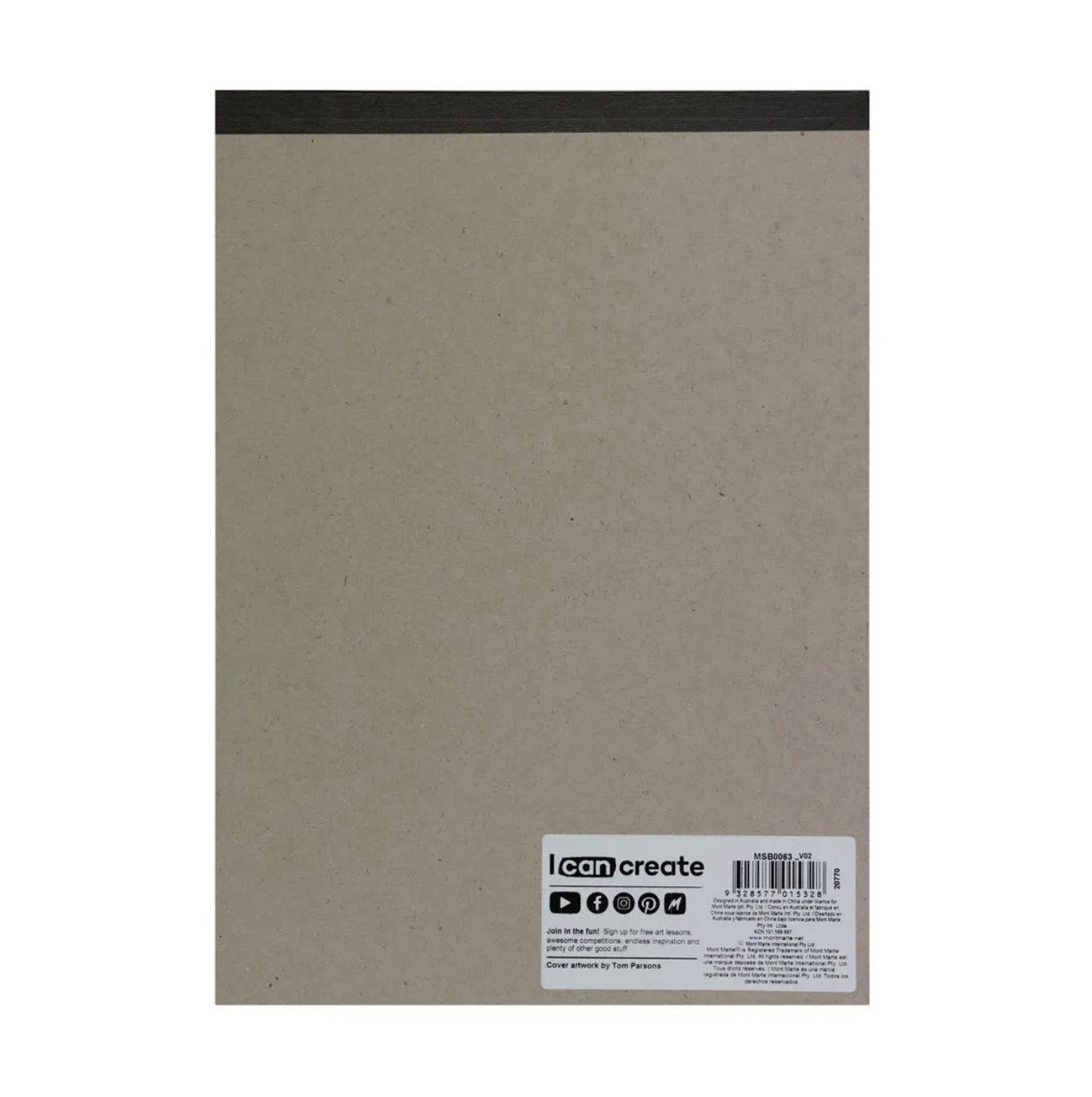 Mont Marte Watercolour Paint Pad German Paper Premium A4 180gsm 15 Sheet - back view