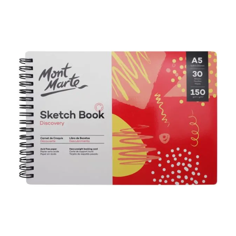 Mont Marte Sketch Book A5 150gsm spiral bound - front view