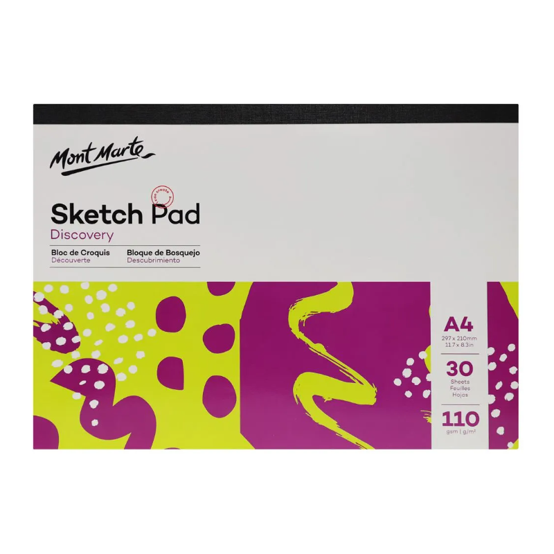 Mont Marte Sketch Pad A4 110gsm 30 Sheets - front view