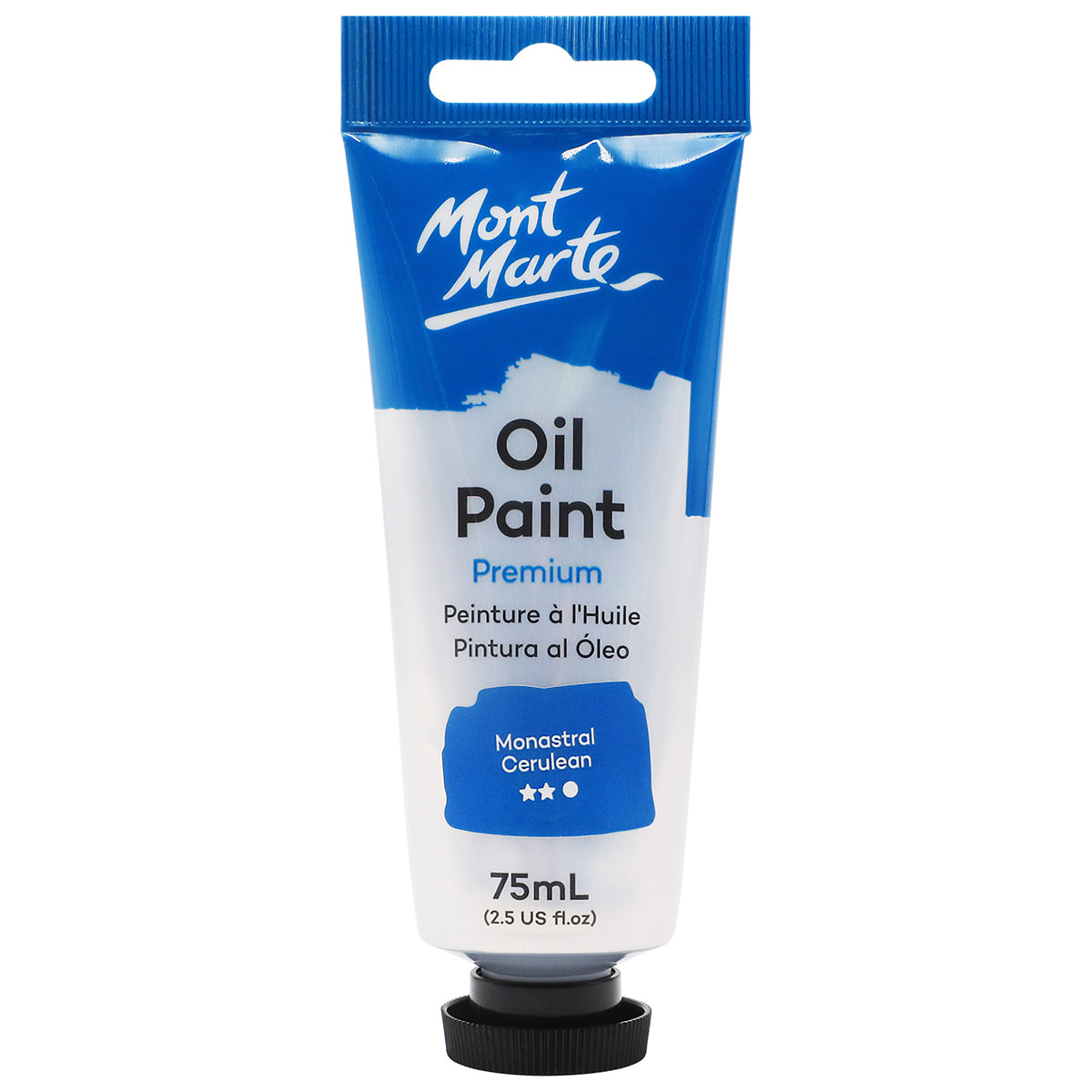 Mont Marte Premium Oil Paint 75ml - Monastral Cerulean - front view