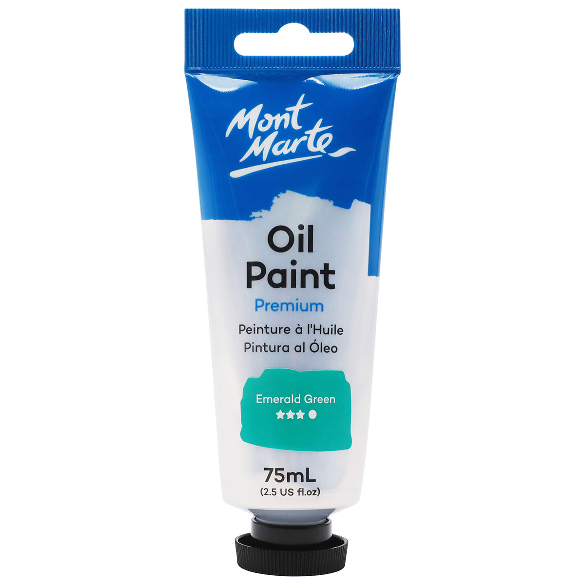 Mont Marte Premium Oil Paint 75ml - Emerald Green - front view